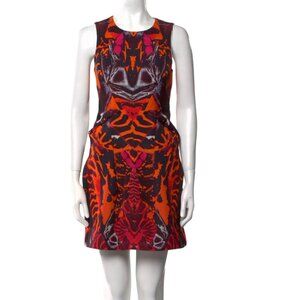 Alexander McQueen A-Line Butterly Printed Mini Dress Sz XS